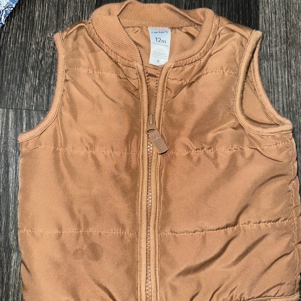 Carter's Caramel/Tan Quilted Puffer Vest for Kids